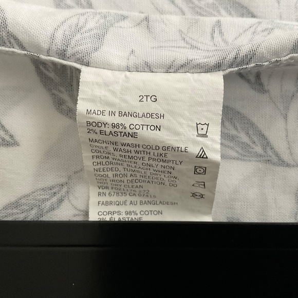 Nautica Short Sleeve Button Down Floral Shirt XXL White Stretch Hawaii Resort - Picture 10 of 11